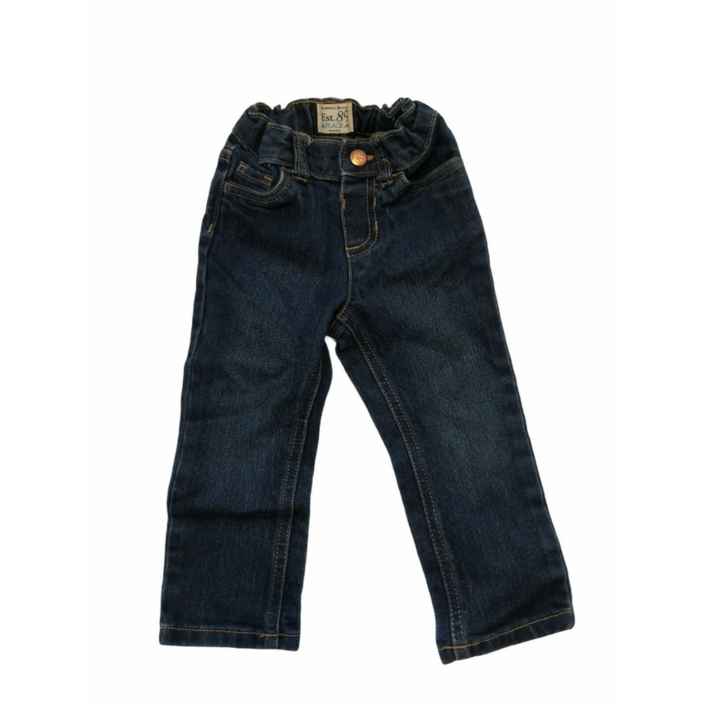The Childrens Place Skinny Jeans Girls 18-24M Dark Wash Stretch Denim Casual